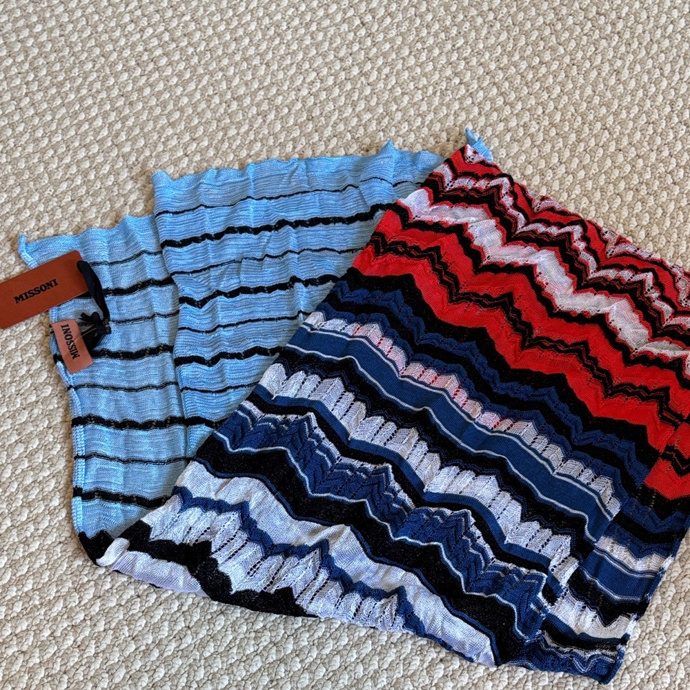 Missoni Red and Blue Zigzag scarf